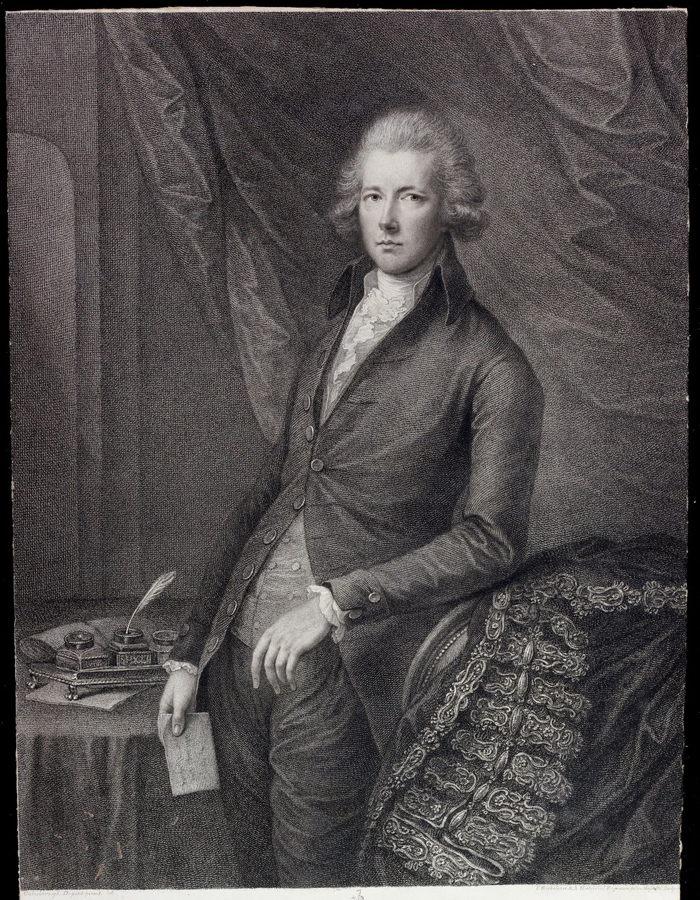 Oikea Hon William Pitt nuorempi (kaiverrus) tekijältä Gainsborough (after) Dupont