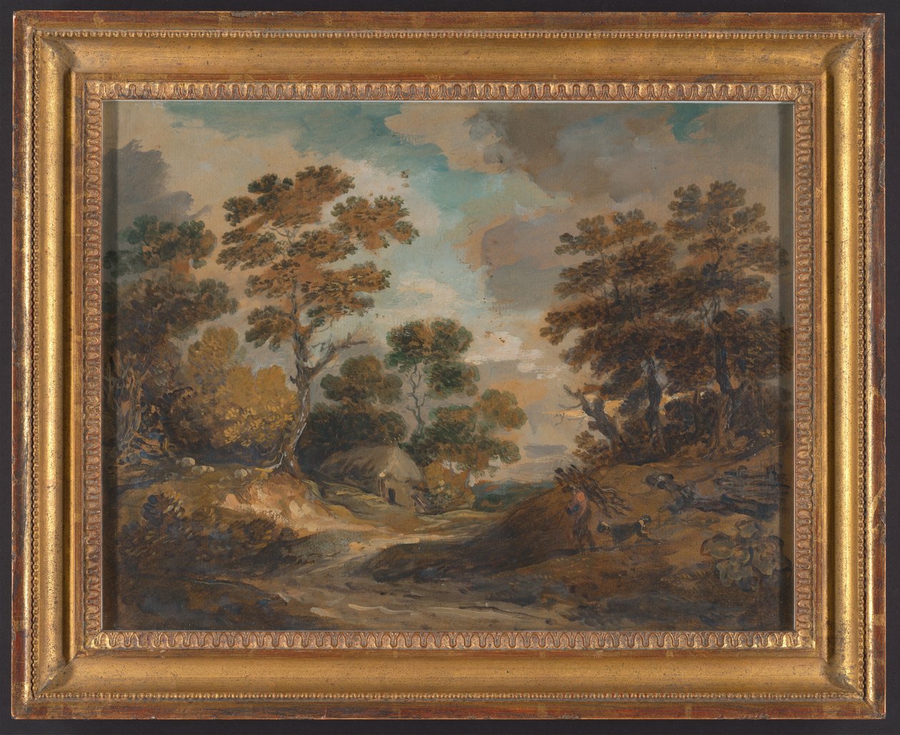 Landschaft: Mann mit Reisigbündeln tekijältä Gainsborough Dupont