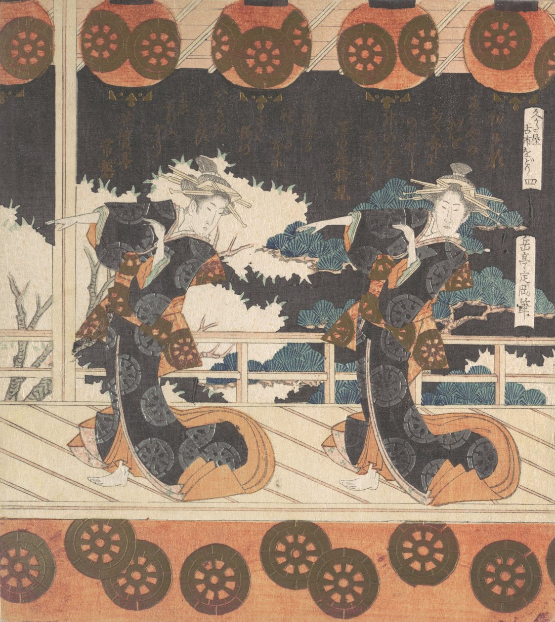 Furuichi-tanssi nro 4 neljästä, 1800-luku. tekijältä Gakutei
