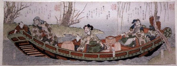 Sendai-ryhmän triptyykki: Shun kuningaskunnan kolme sankaria, n. 1818-1830 (puukiviprintti) tekijältä Gakutei Harunobu