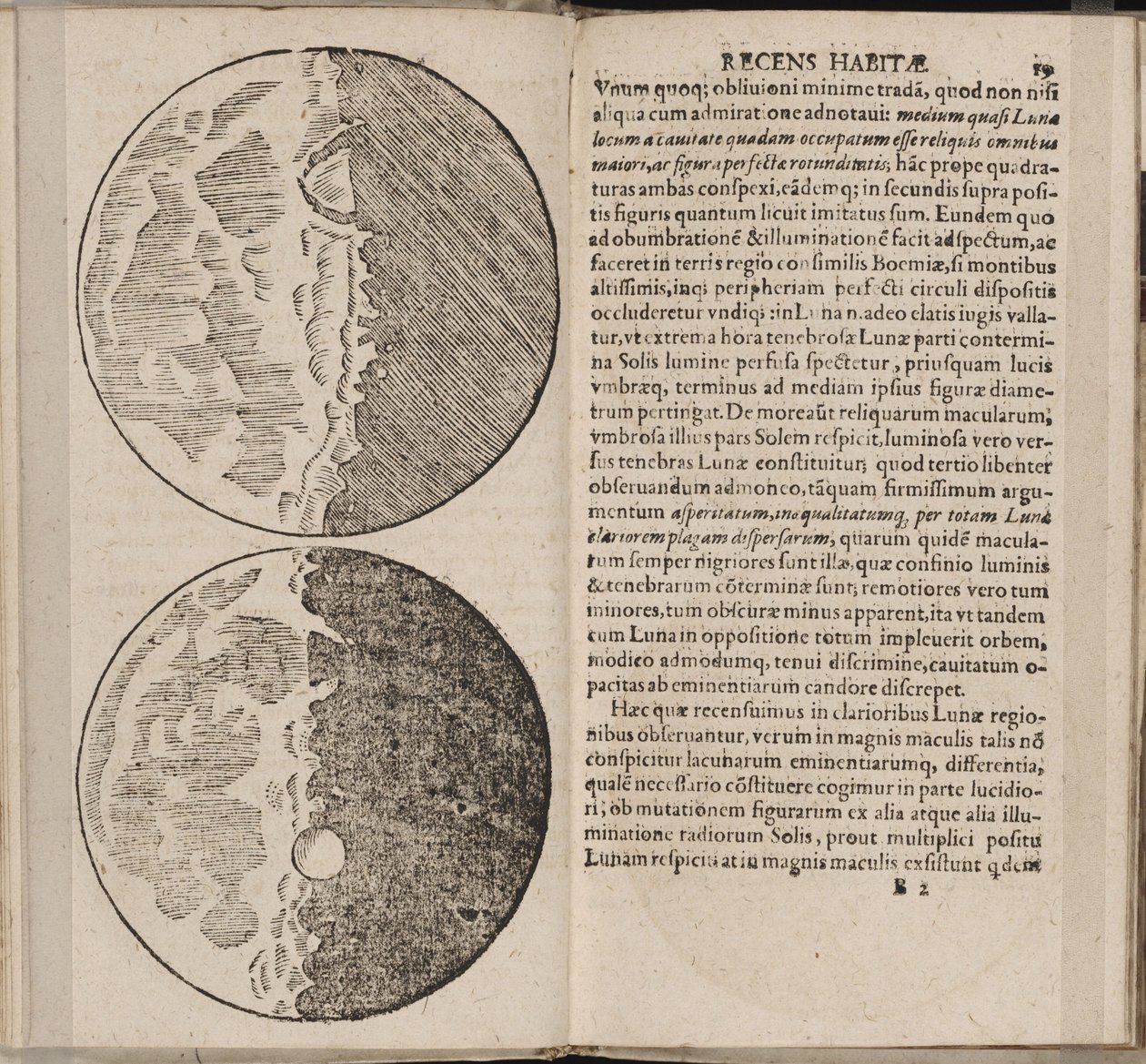 Galileo Galilein Sidereus Nuncius Sidereal Messenger -kirjan lehti, 1610 tekijältä Galileo Galilei