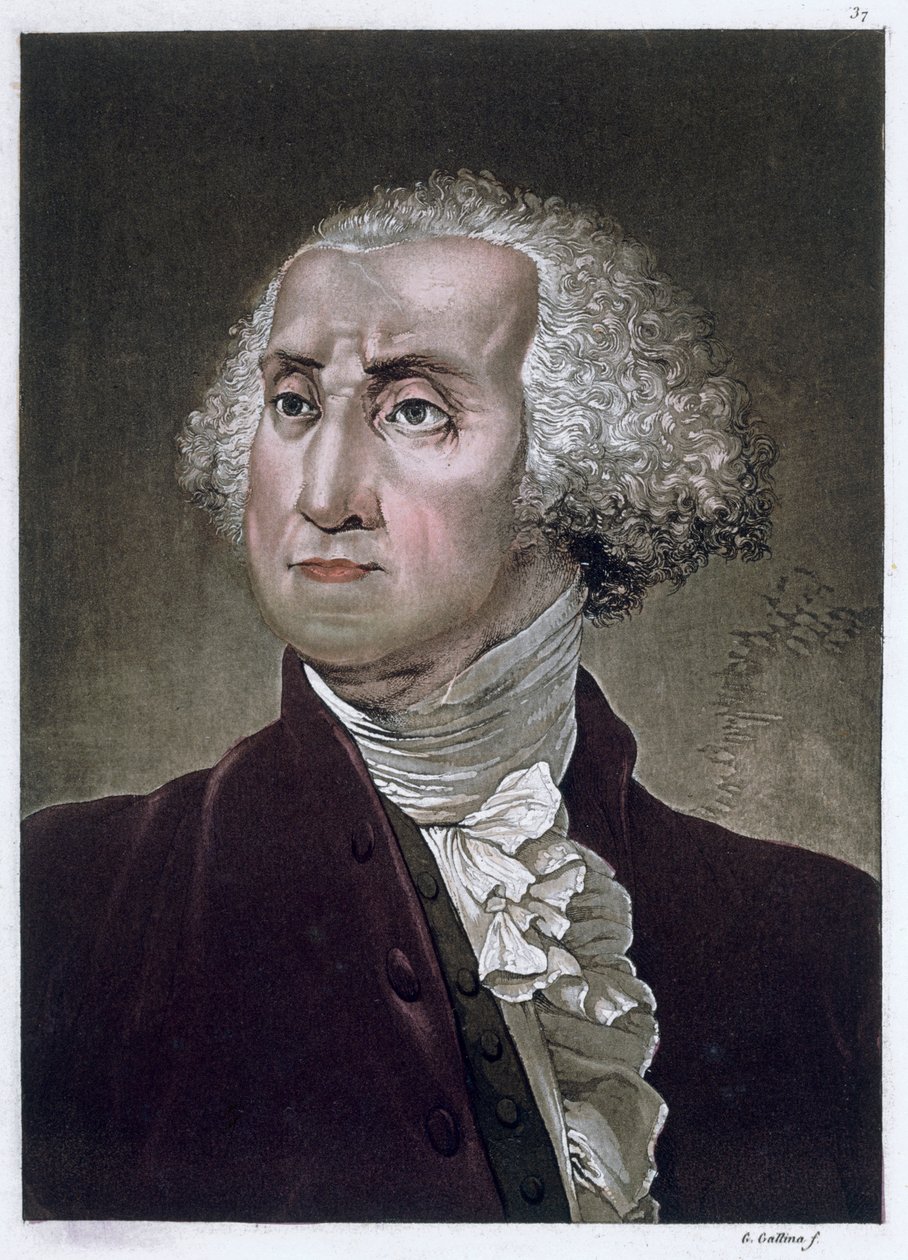 George Washington, Amerikan yhdysvaltojen ensimmäinen presidentti, vuodelta 1820 tekijältä Gallo Gallina
