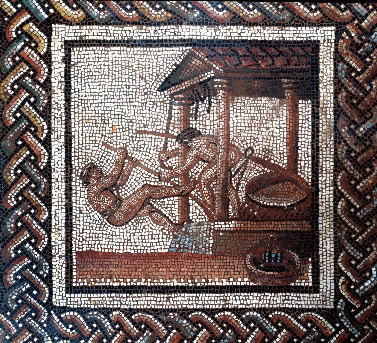 Öljypuristin. (mosaiikki, 2. vuosisadan loppu, 3. vuosisadan alku) tekijältä Gallo Roman