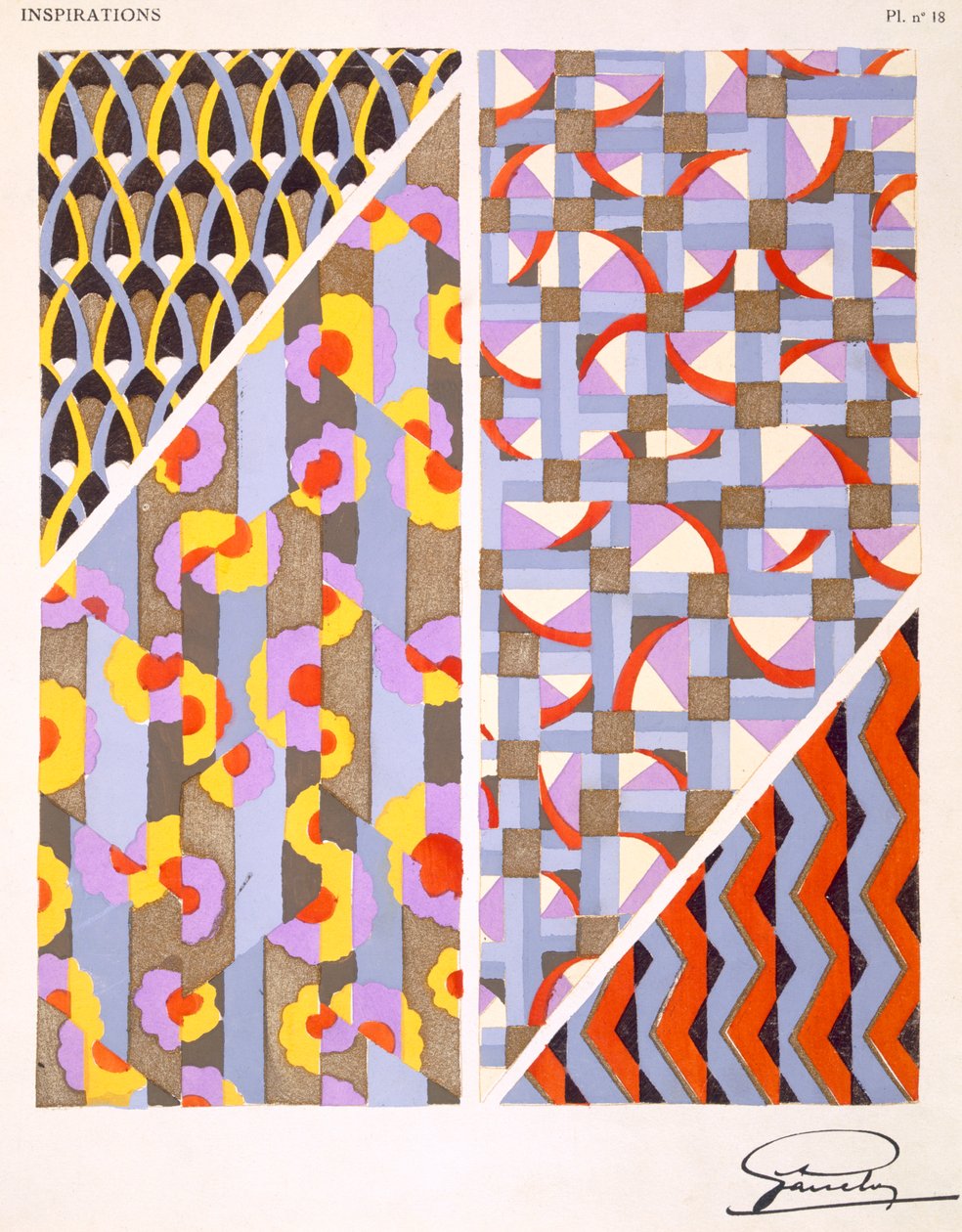 Levy 18, teoksesta "Inspirations", julkaistu Pariisissa, 1930-luku tekijältä Gandy