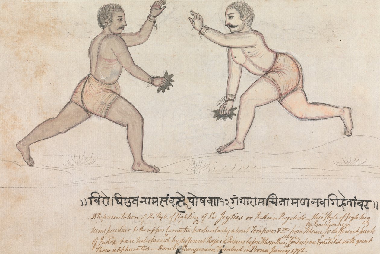 Two Jeyties Fighting tekijältä Gangaram Chintaman Tambat