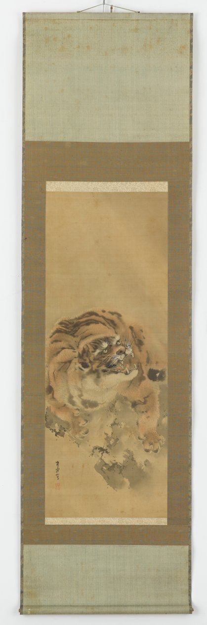 Kyyristyvä, muriseva tiikeri, Edo-kausi, 1800-luvun alku. tekijältä Gantoku Aoki