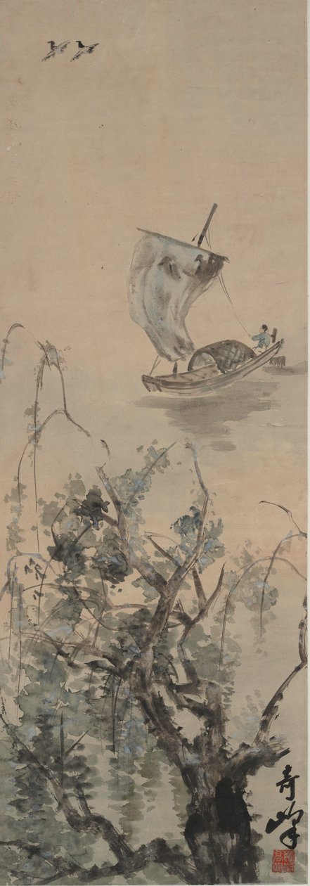 Kalastaja maisemassa tekijältä Gao Qifeng
