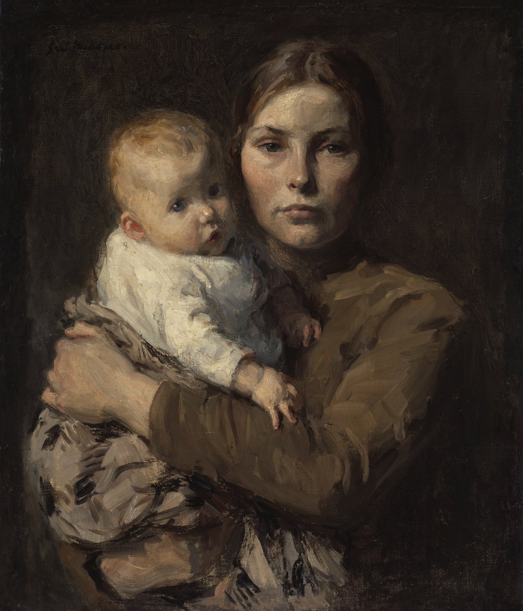 Äiti ja lapsi, n. 1906 tekijältä Julius Garibaldi Melchers