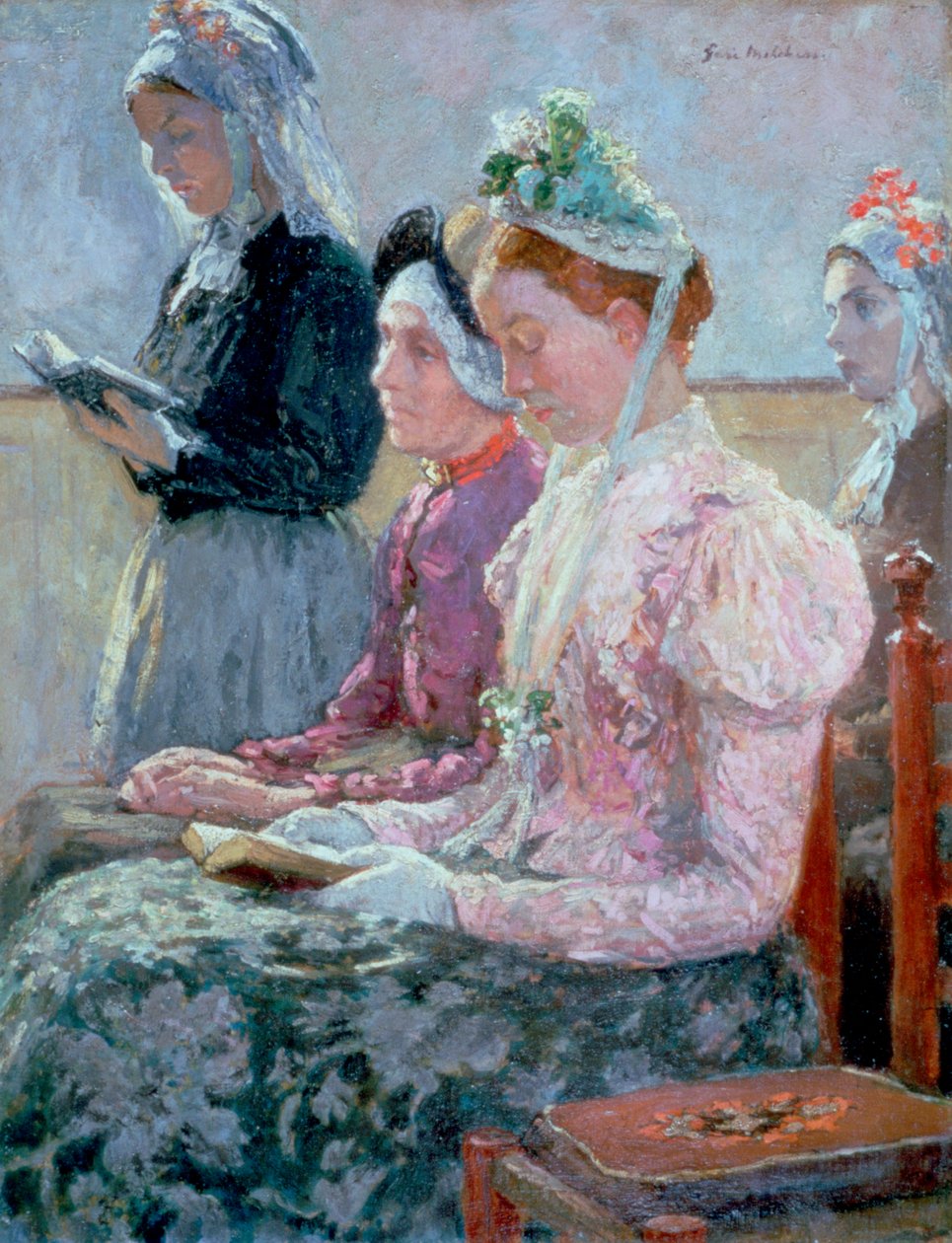Sunnuntai aamu, c1900 tekijältä Julius Garibaldi Melchers