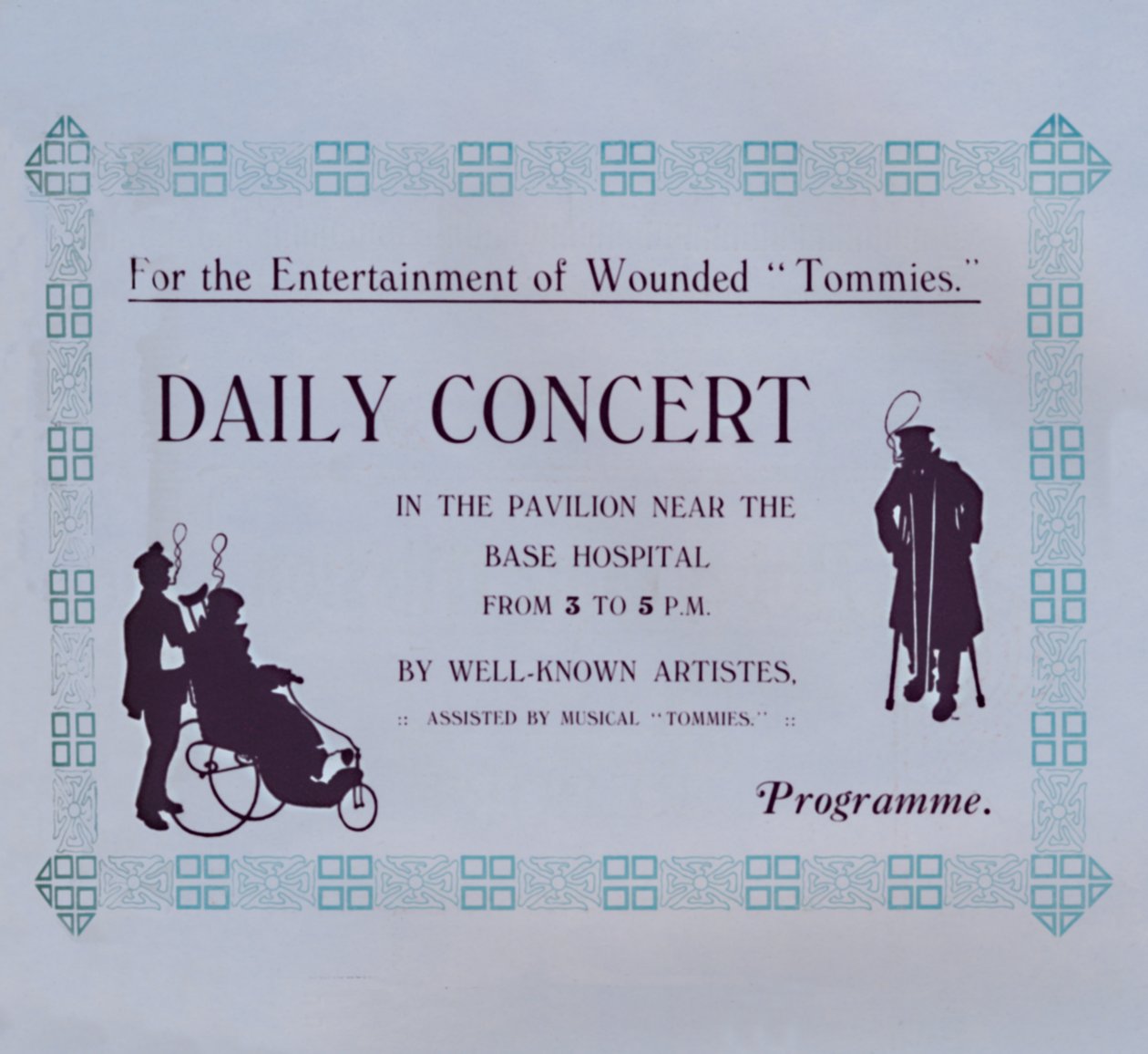 Mainos konserttiin, 1917 tekijältä Garratt and Atkinson
