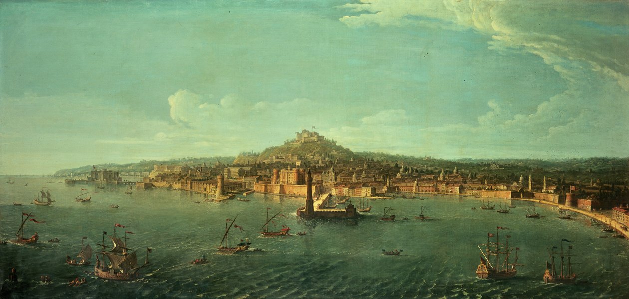 Näkymä Napoliin, 1600-luku tekijältä Gaspar van Wittel