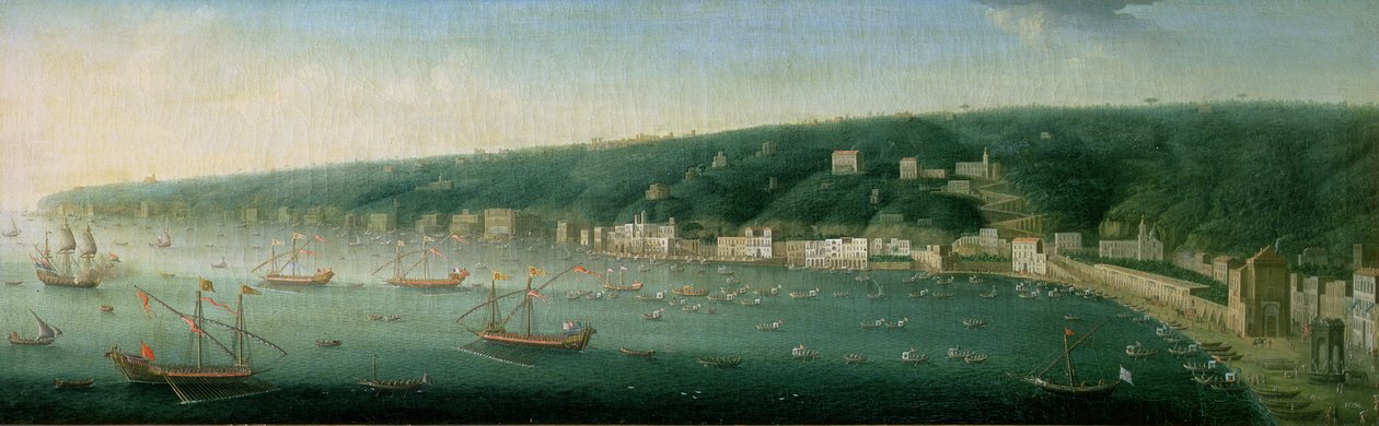 Näkymä Napoliin idästä, 1730 tekijältä Gaspar Butler