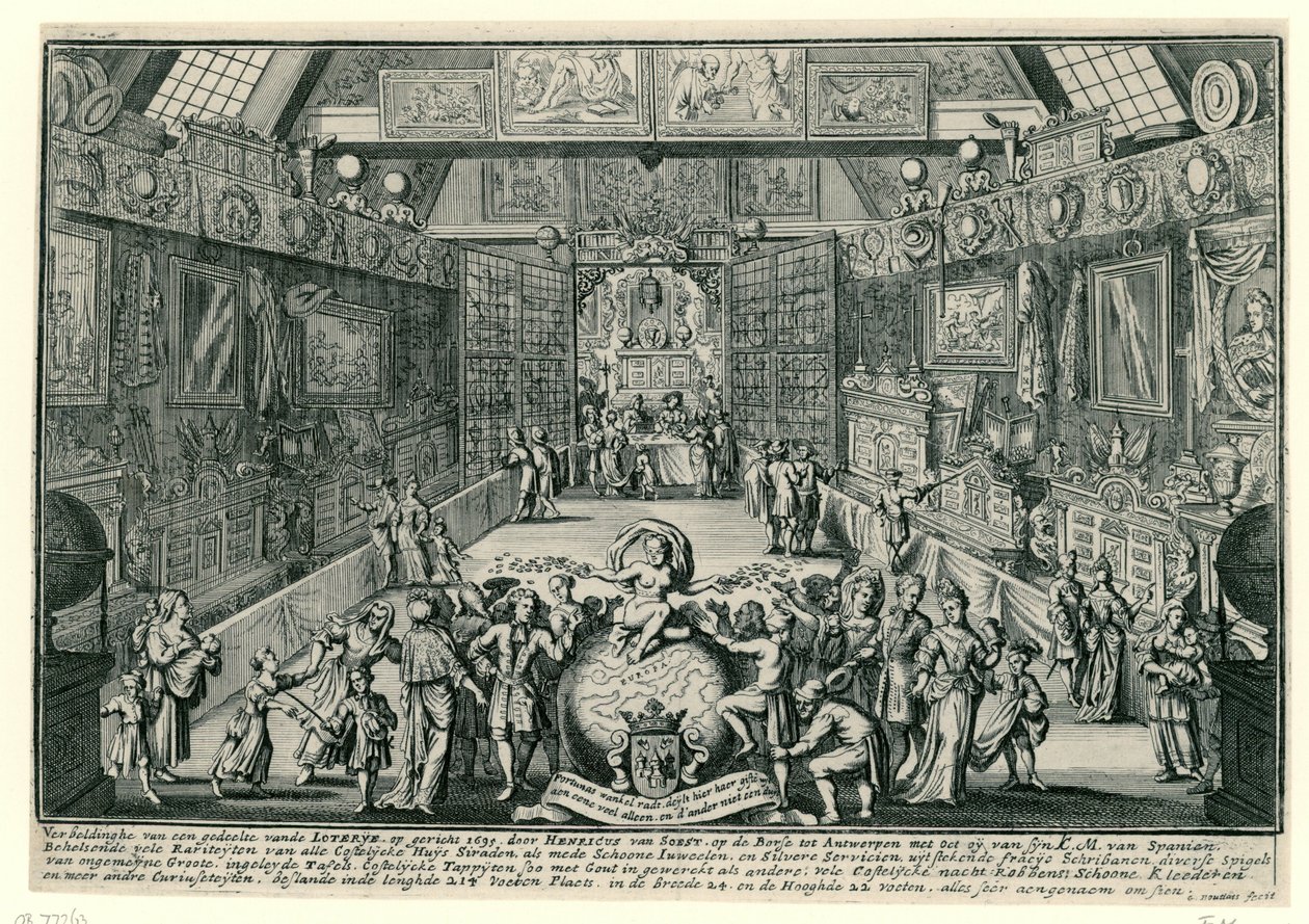 Henricus van Soestin arpajaiset Antwerpenissä, 1695 tekijältä Gaspar Bouttats