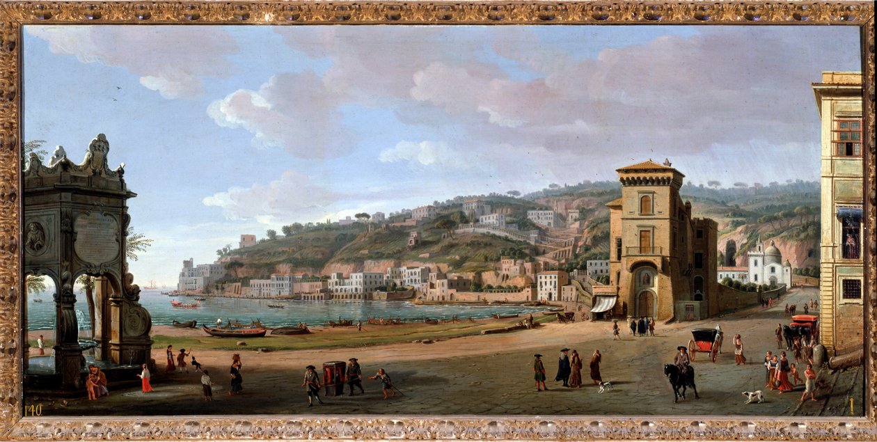 Näkymä Chiaian alueelle, Napoli - maalaus, 1600-1700-luvun loppu tekijältä Gaspar van Wittel