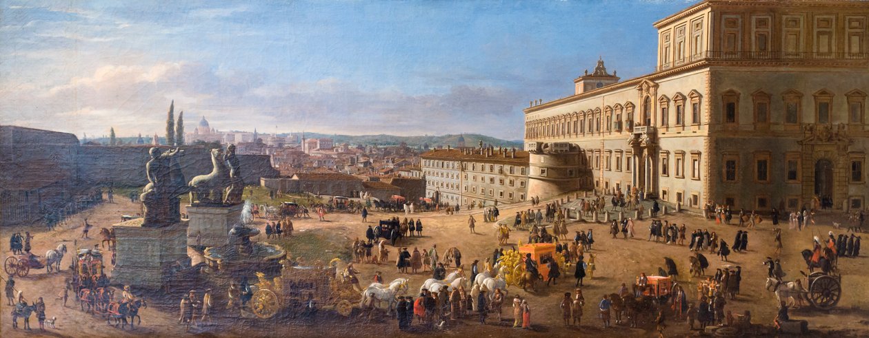 Näkymä Roomaan Quirinalin aukiolta tekijältä Gaspar van (1653 1736) Wittel
