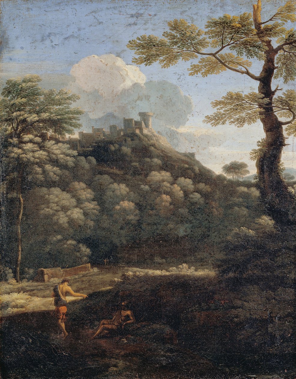 Linna metsässä tekijältä Gaspard Poussin Dughet