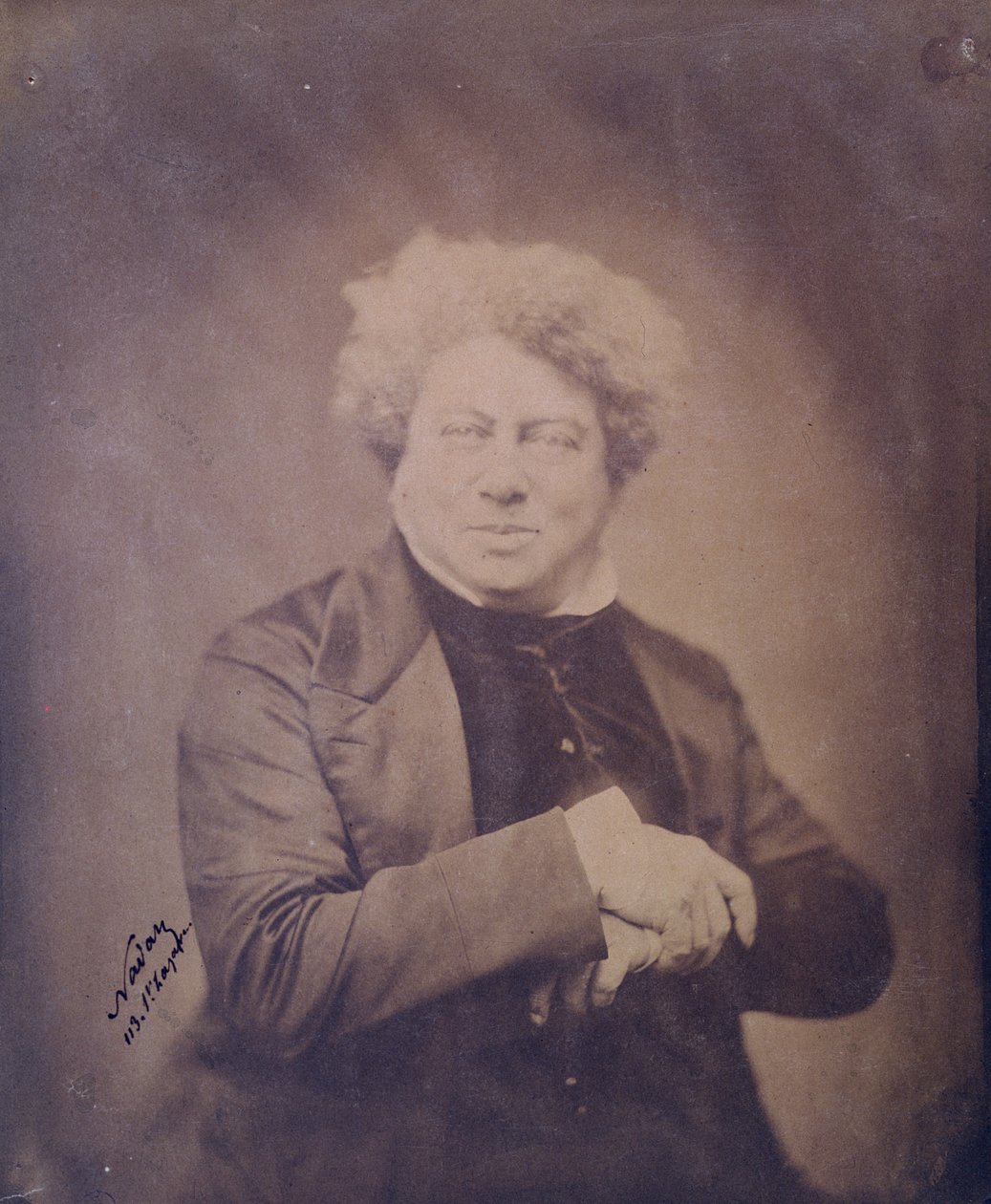 Muotokuva Alexandre Dumas pere (1803-70) noin 1850-60 (seepia valokuva). tekijältä Nadar