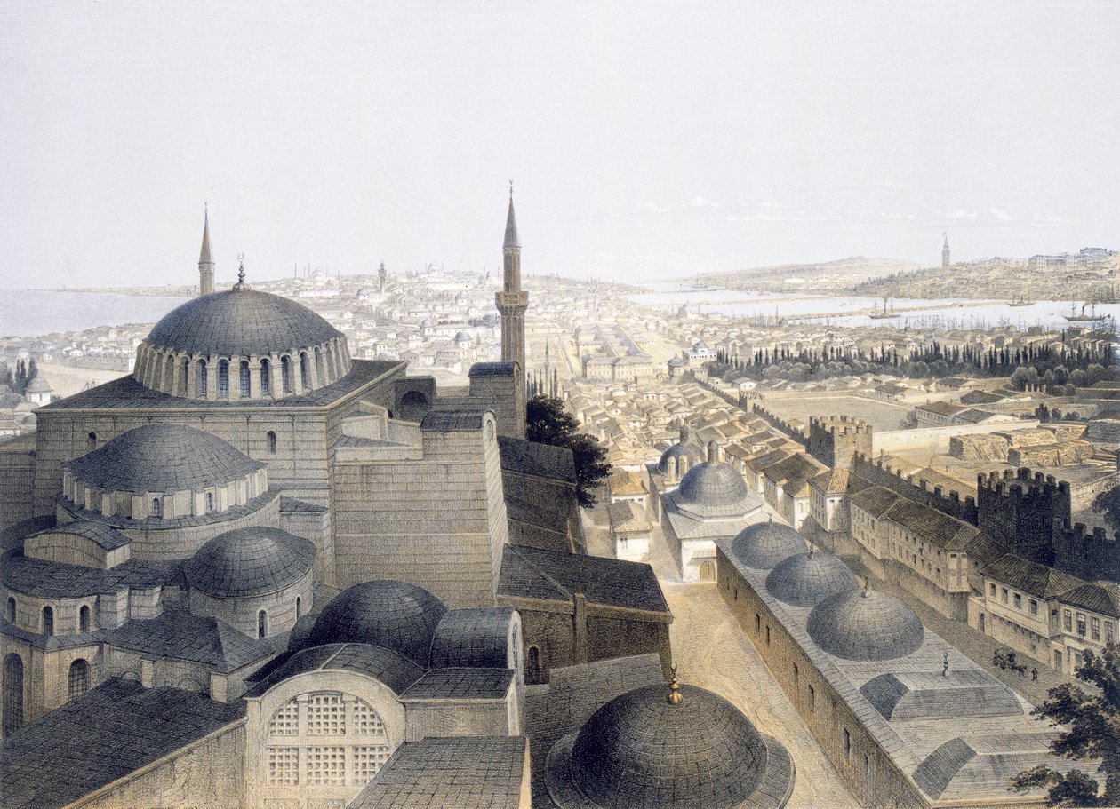 Panoraamanäkymä Konstantinopoliin kupoleilta, 1852 tekijältä Gaspard Fossati
