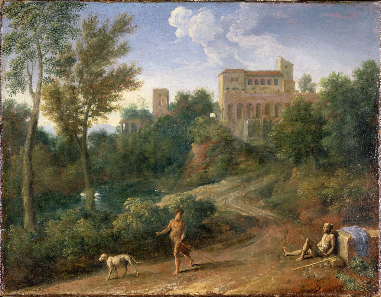 Klassinen maisema hahmoineen, n. 1672-5 tekijältä Gaspard Poussin Dughet