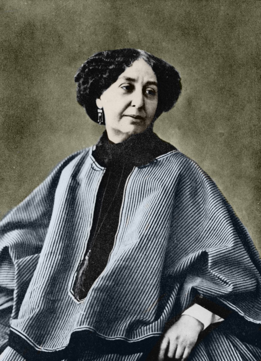 George Sand (Aurore Dupin, Baronne Dudevant) (1804-1876), ranskalainen kirjailija, kuvannut Nadar noin 1865. tekijältä Gaspard Felix Tournachon Nadar