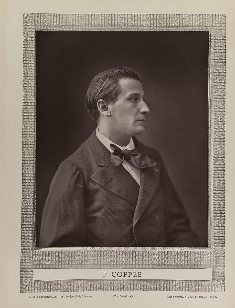 Runoilija François Coppéen muotokuva 1842-1908, n. 1875. tekijältä Gaspard Félix Nadar