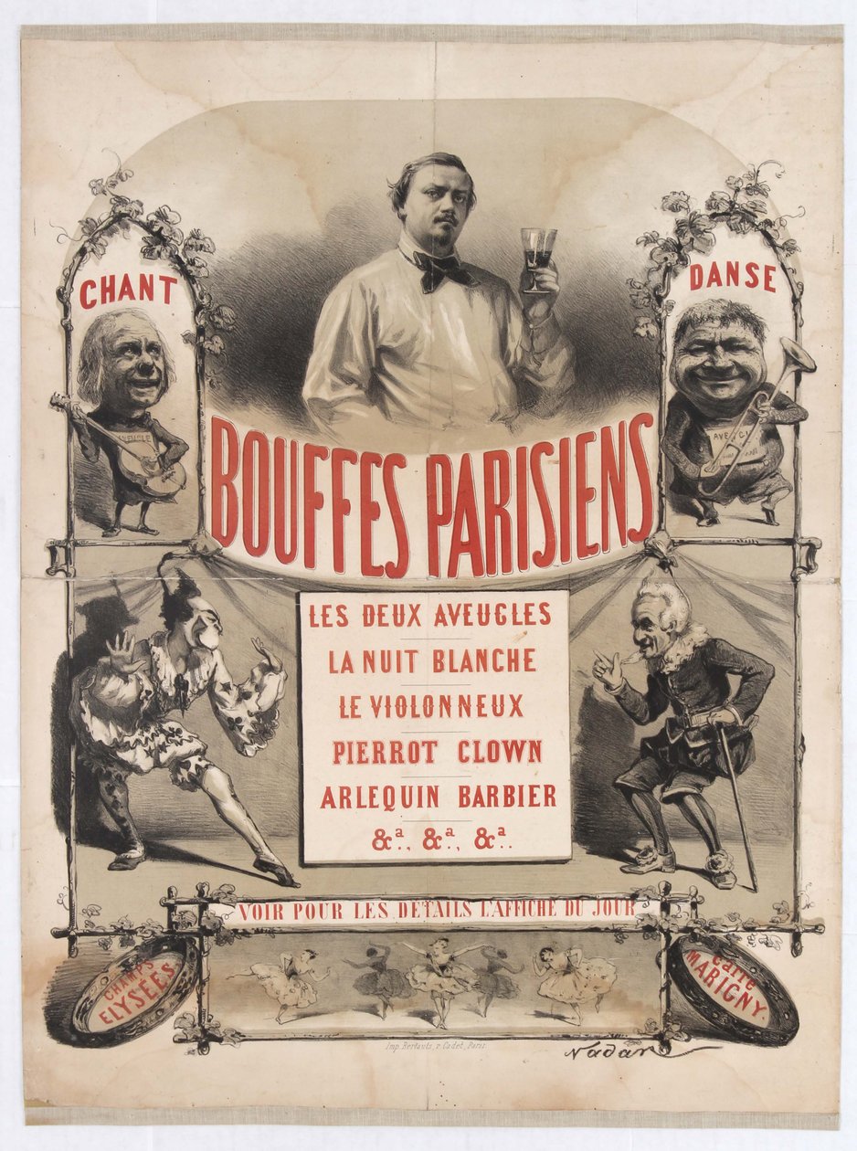 Jacques Offenbachin Theater des Bouffes-Parisiens, 1865. tekijältä Gaspard Félix Nadar