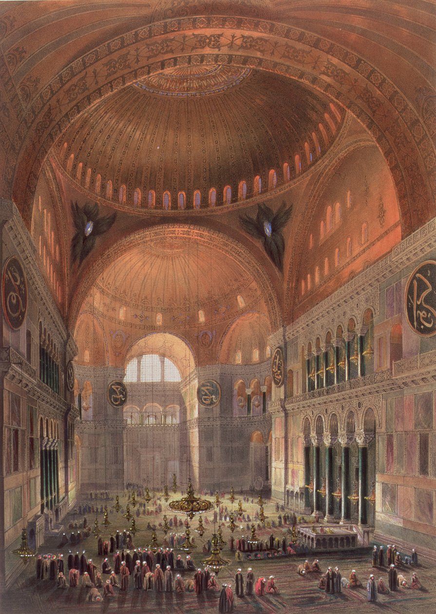 Haghia Sofian sisustus, Konstantinopoli, pubi. 1852 tekijältä Gaspard Fossati