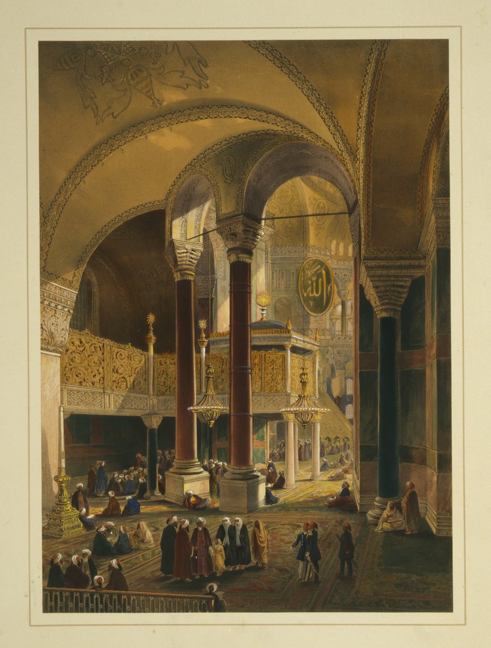 Keisarillinen galleria Ayasofya-moskeijassa, entisessä Hagia Sofian kirkossa. tekijältä Gaspard Fossati