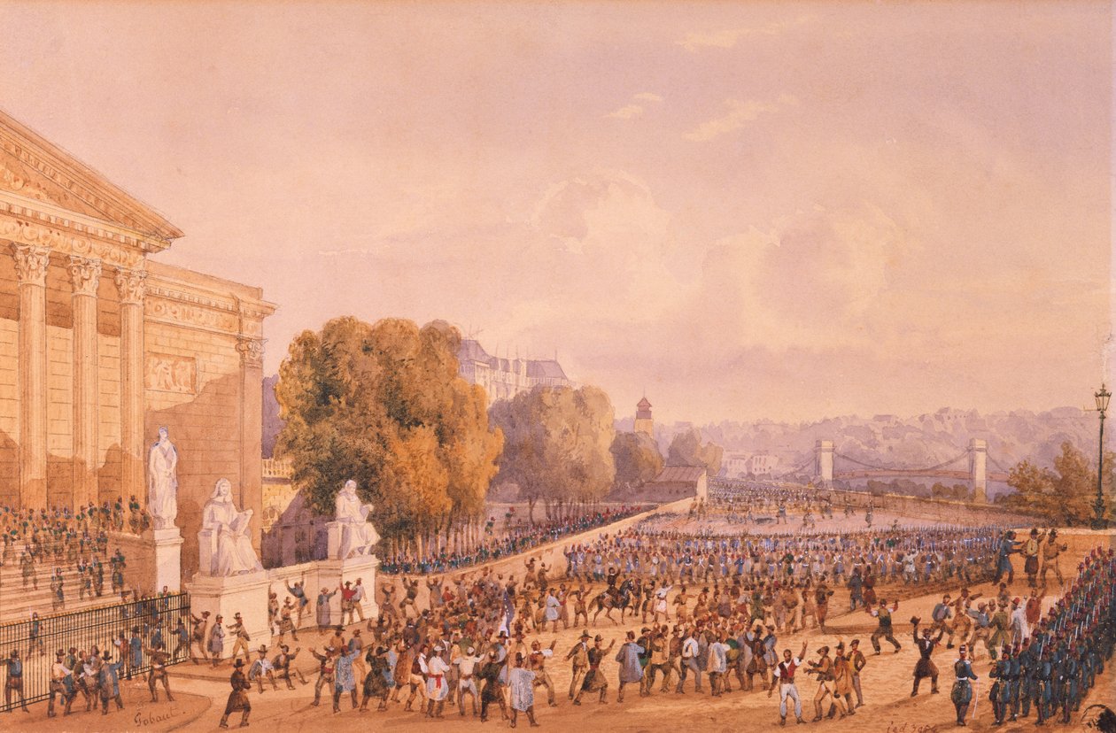Kapina Palais Bourbonin edessä, 15. toukokuuta 1848 tekijältä Gaspard Gobaut