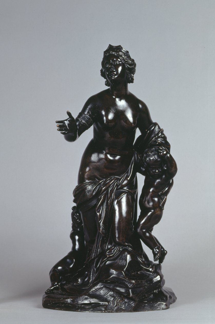 Latona ja hänen lapsensa, Apollo ja Diana, n. 1671 (pronssi lakatulla patinalla) tekijältä Gaspard Marsy