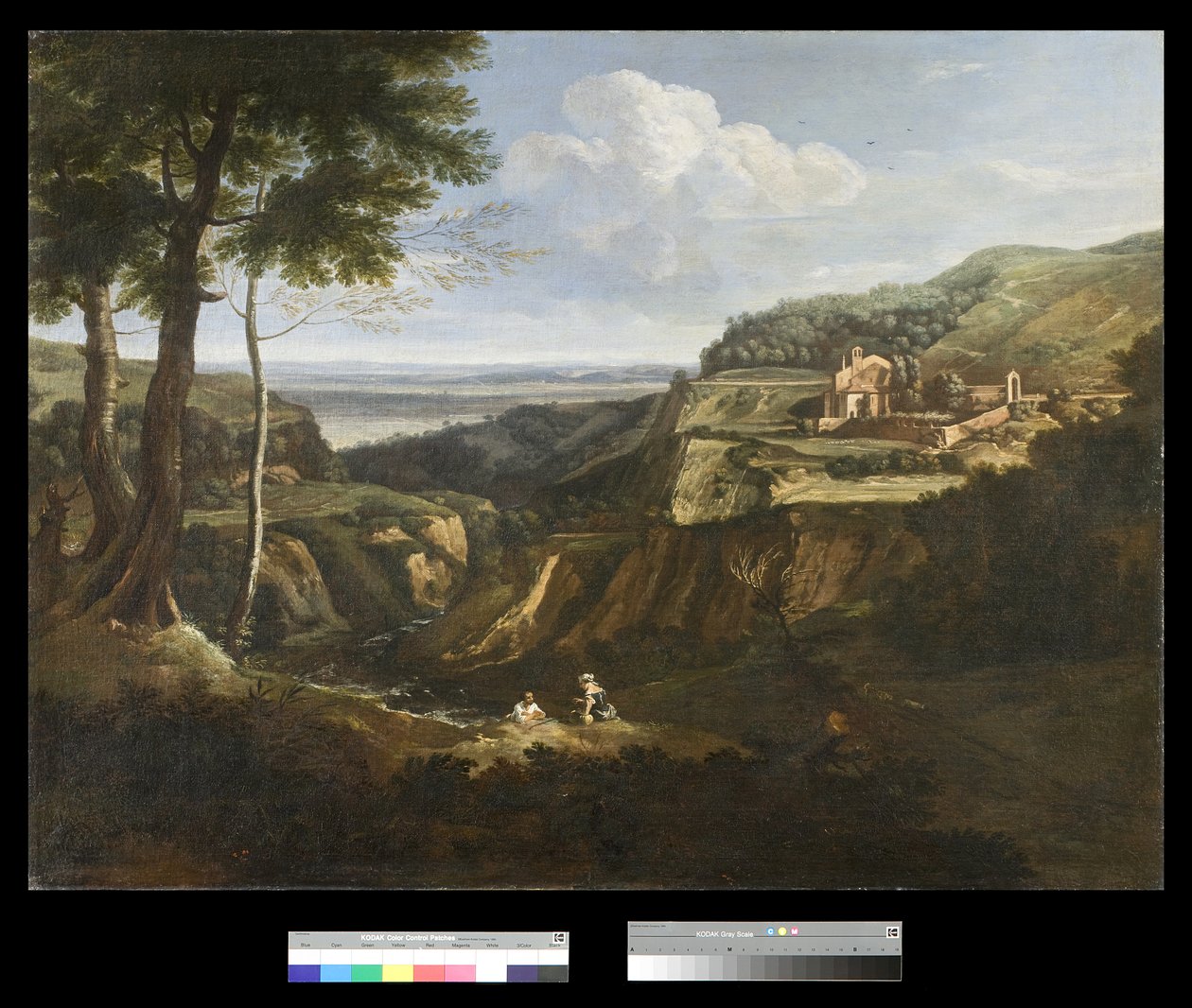 Näkymä Camaldolin luostariin Frascatin lähellä, 1670-75. tekijältä Gaspard Poussin Dughet