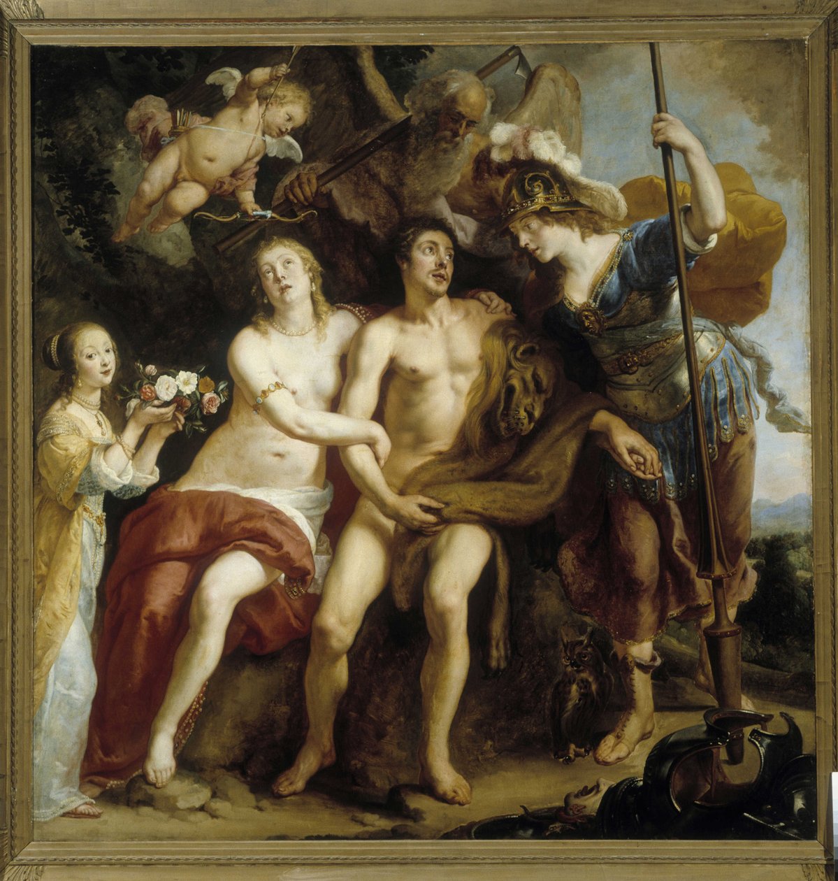 Hercules, Omphale ja Minerva tekijältä Gaspard de Crayer