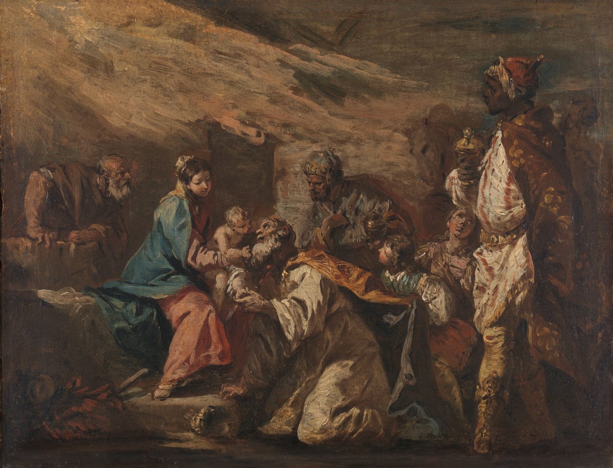 Maagien palvonta tekijältä Gasparo Diziani (attributed to)