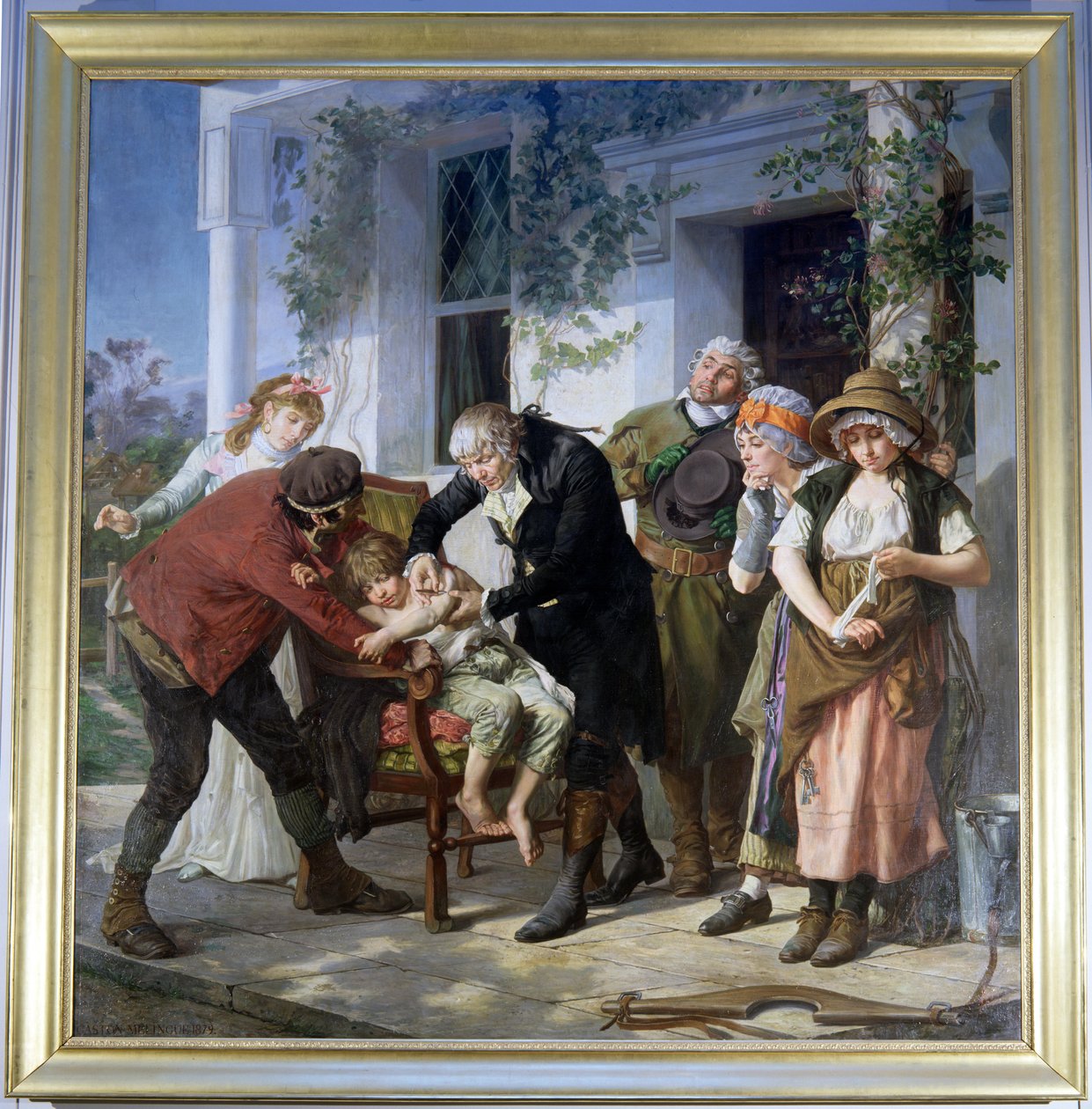 Edward Jenner (1749-1823) teki ensimmäisen rokotteen isorokkoa vastaan vuosina 1796, 1879 (katso myös 199739) tekijältä Gaston Melingue