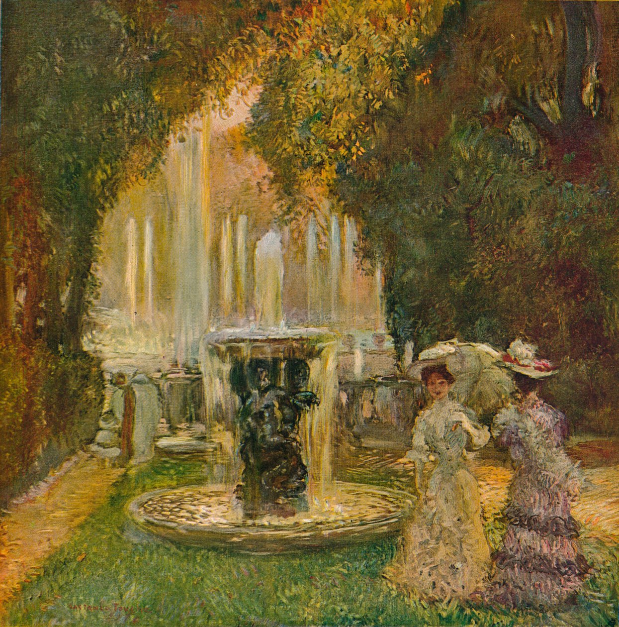 The Fountains Show Versaillesissa The Alley Of Water, vuodelta 1908 tekijältä Gaston La Touche
