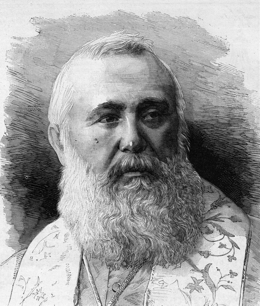 Charles Lavigerien (1825-1892) muotokuva Algerin arkkipiispasta, Afrikan kardinaalikädellisestä. M.G. Vuillierin kaiverrus "" Le Monde Illustré" -julkaisussa nro 1323, 5. elokuuta 1882. tekijältä Gaston Vuillier
