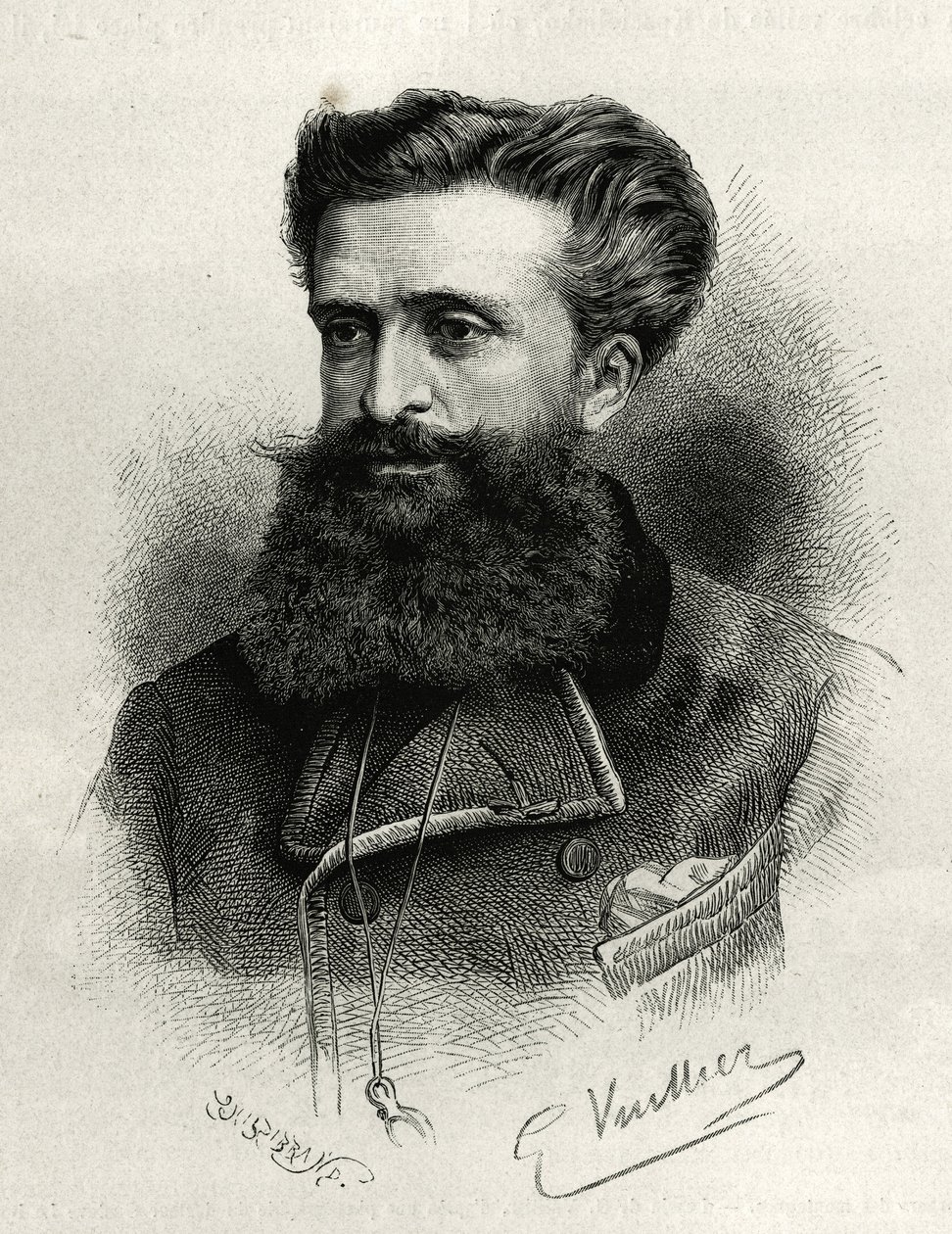 Tri Gustave Lebonin (1841-1931) muotokuva. G. Vuillierin kaiverrus havainnollistamaan tarinaa La Syria d