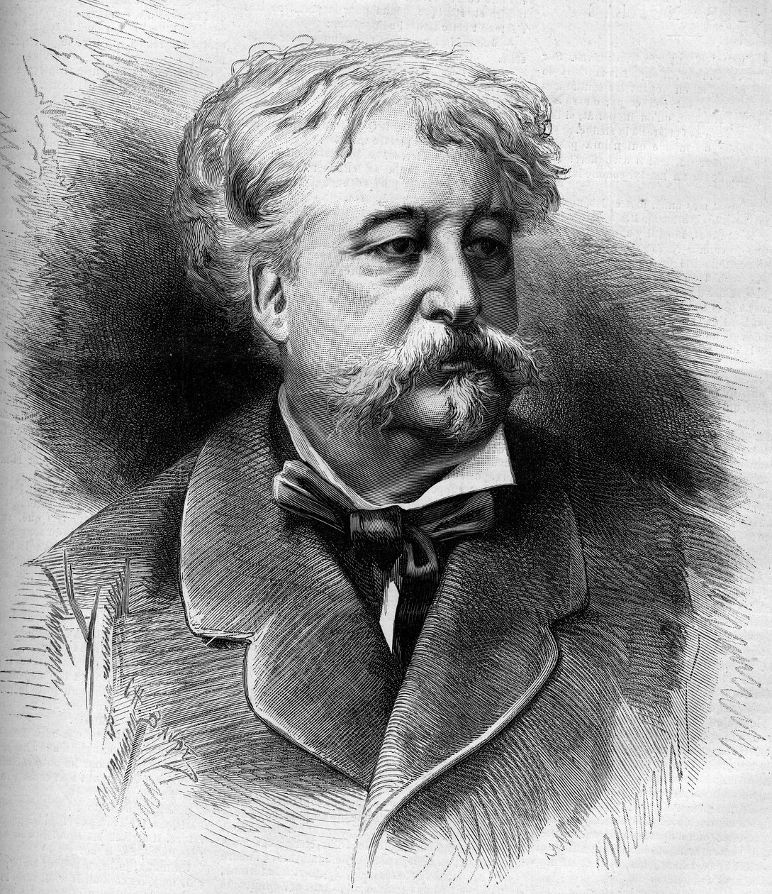 Jules Noriacin (1827-1882) muotokuva ranskalainen kirjailija, kriitikko ja toimittaja. G. Vuillierin kaiverrus "" Le Monde Illustré" -julkaisussa nro 1332, 7. lokakuuta tekijältä Gaston Vuillier