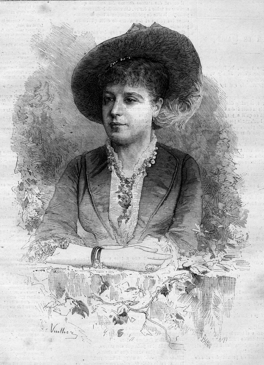 Rosita Maurin (1849-1923), espanjalaisen klassisen tanssijan muotokuva. Vuillierin kaiverrus "" Le Monde Illustré" -julkaisussa nro 1237, 11. joulukuuta 1880. tekijältä Gaston Vuillier