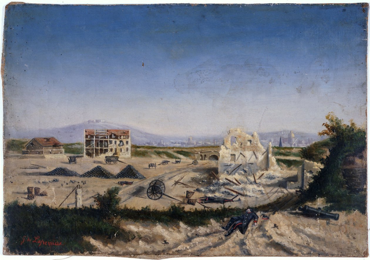 Le Fort de Vanves vuoden 1870 sodan aikana, noin 1870 (öljy kankaalle) tekijältä Gaston de Laperrière