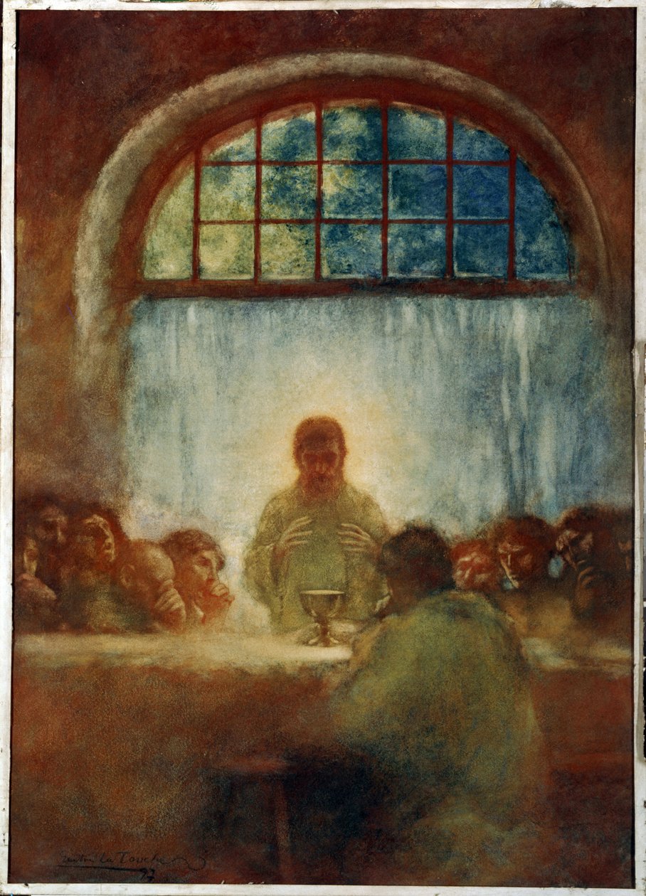La Supper (Viimeinen ehtoollinen). Gaston de La Touchen (1854-1913) maalaus tekijältä Gaston de Latouche