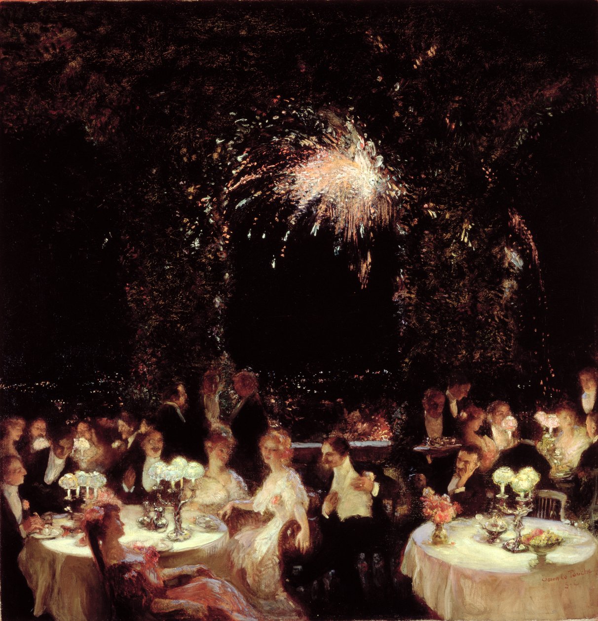 Illallinen kasinolla, n. 1906 tekijältä Gaston de la Touche
