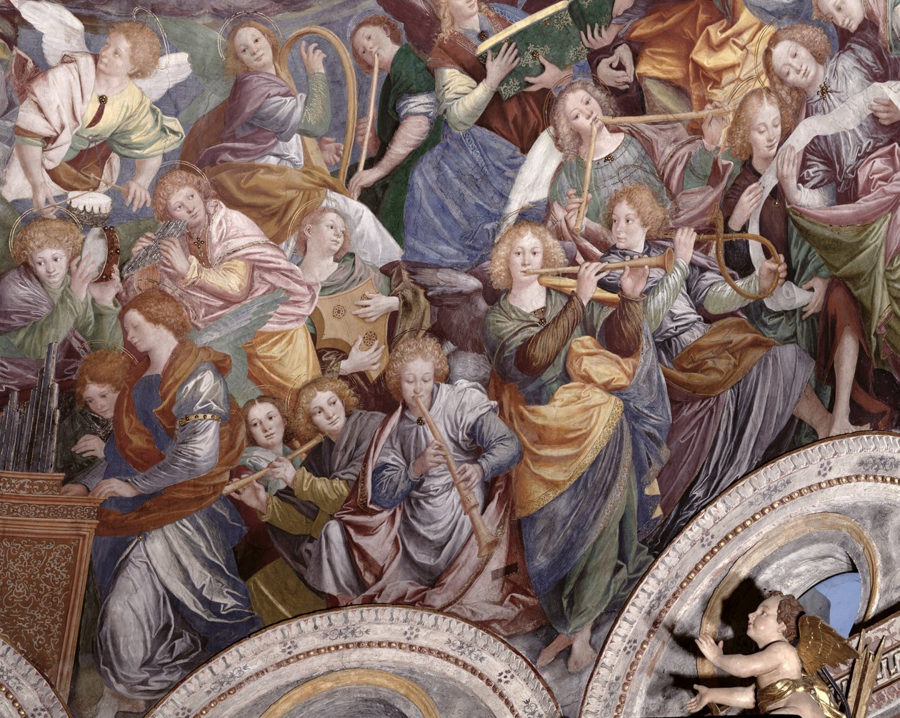 The Concert of Angels, 1534-36 (yksityiskohta) (katso 175762) tekijältä Gaudenzio Ferrari