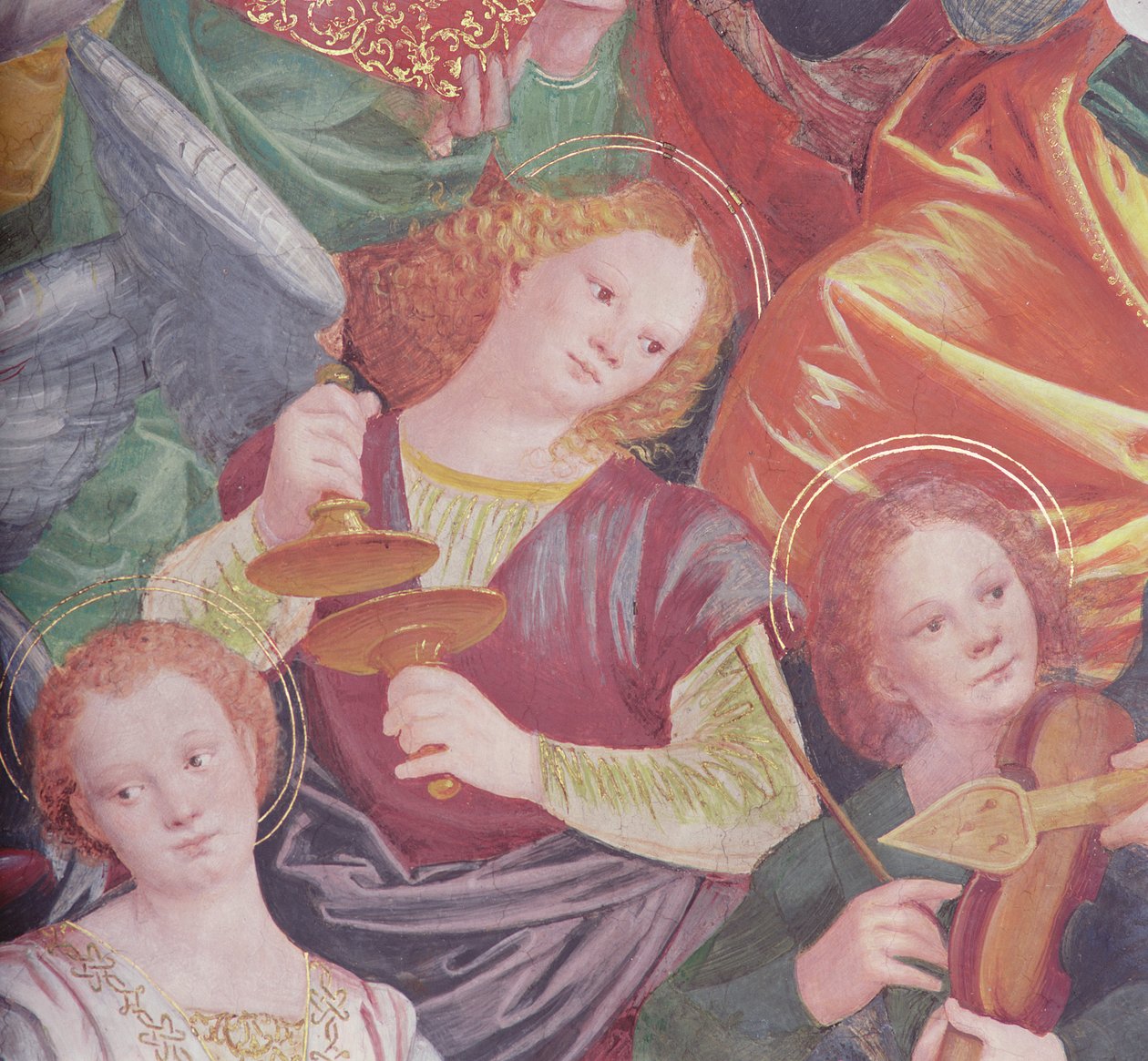 The Concert of Angels, 1534-36 (yksityiskohta) (katso 175762) tekijältä Gaudenzio Ferrari