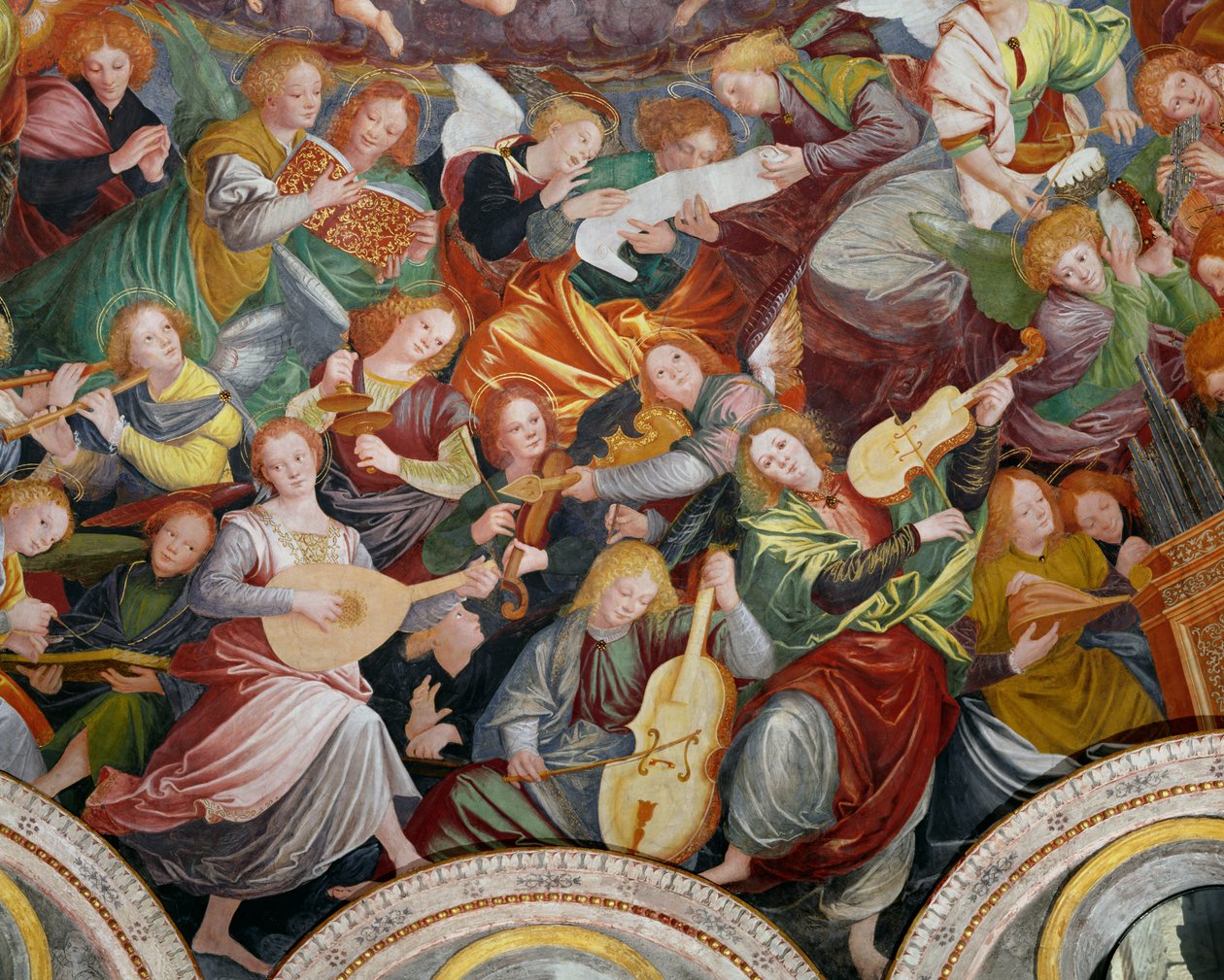 The Concert of Angels, 1534-36 (yksityiskohta) (katso 175762) tekijältä Gaudenzio Ferrari