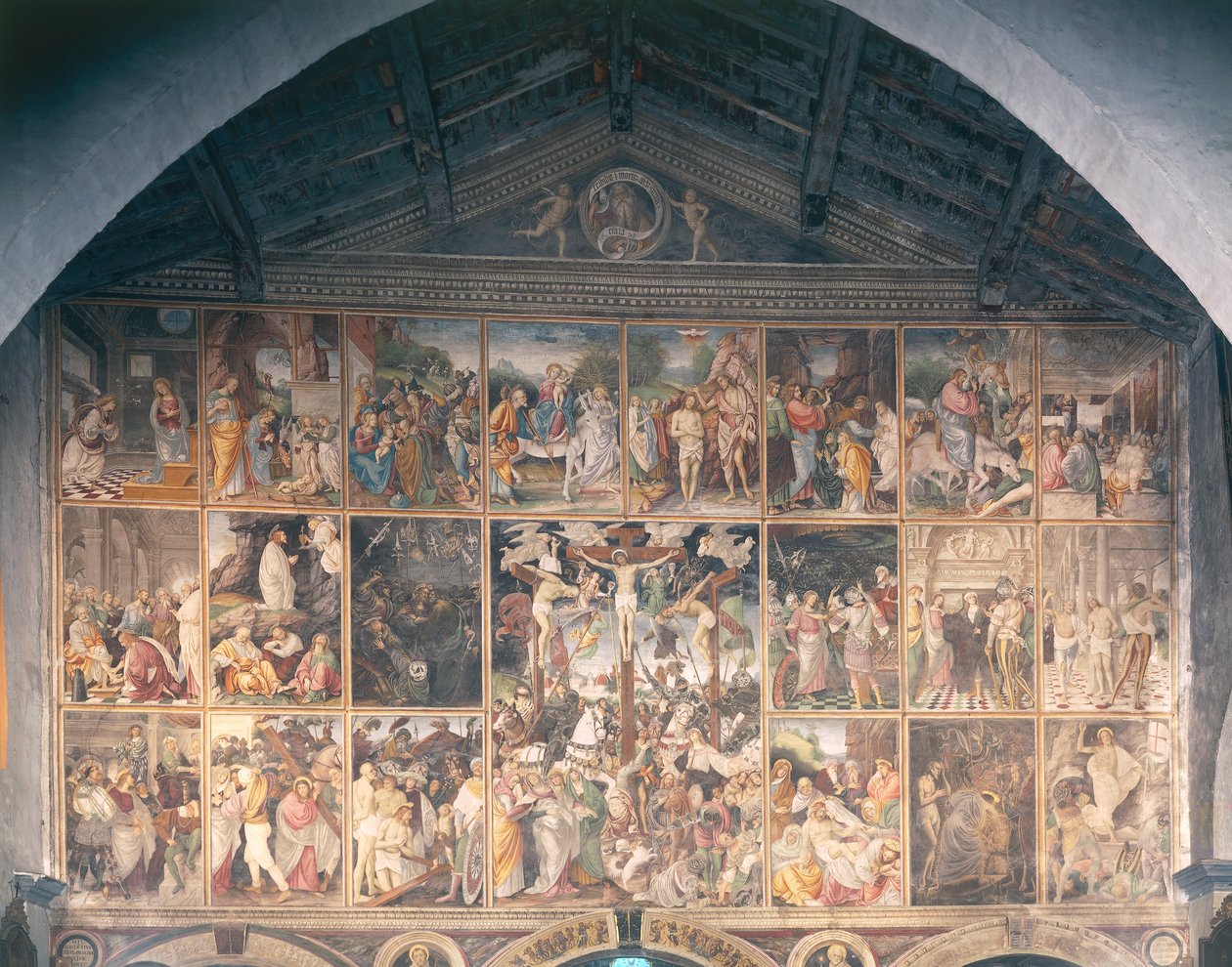 Kristuksen elämä ja kärsimys, fresko Gaudenzio Ferrari (1475-1546) 1513 tekijältä Gaudenzio Ferrari