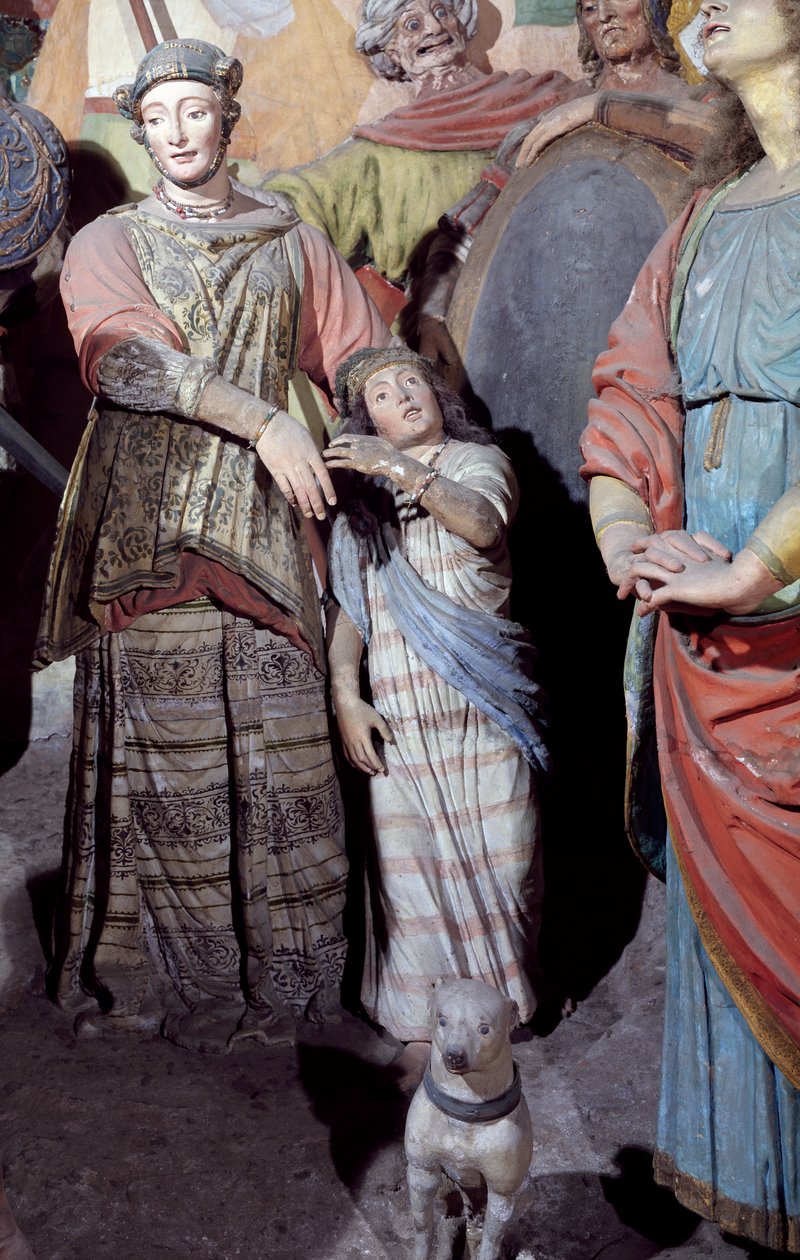 Mieshahmo, yksityiskohta patsaista, Gaudenzio Ferrari (1475-1546), Kappeli XXXVIII, joka tunnetaan nimellä Ristiinnaulitseminen, Varallo Sesian pyhä vuori (UNESCOn maailmanperintöluettelo, 2003), Italia tekijältä Gaudenzio Ferrari