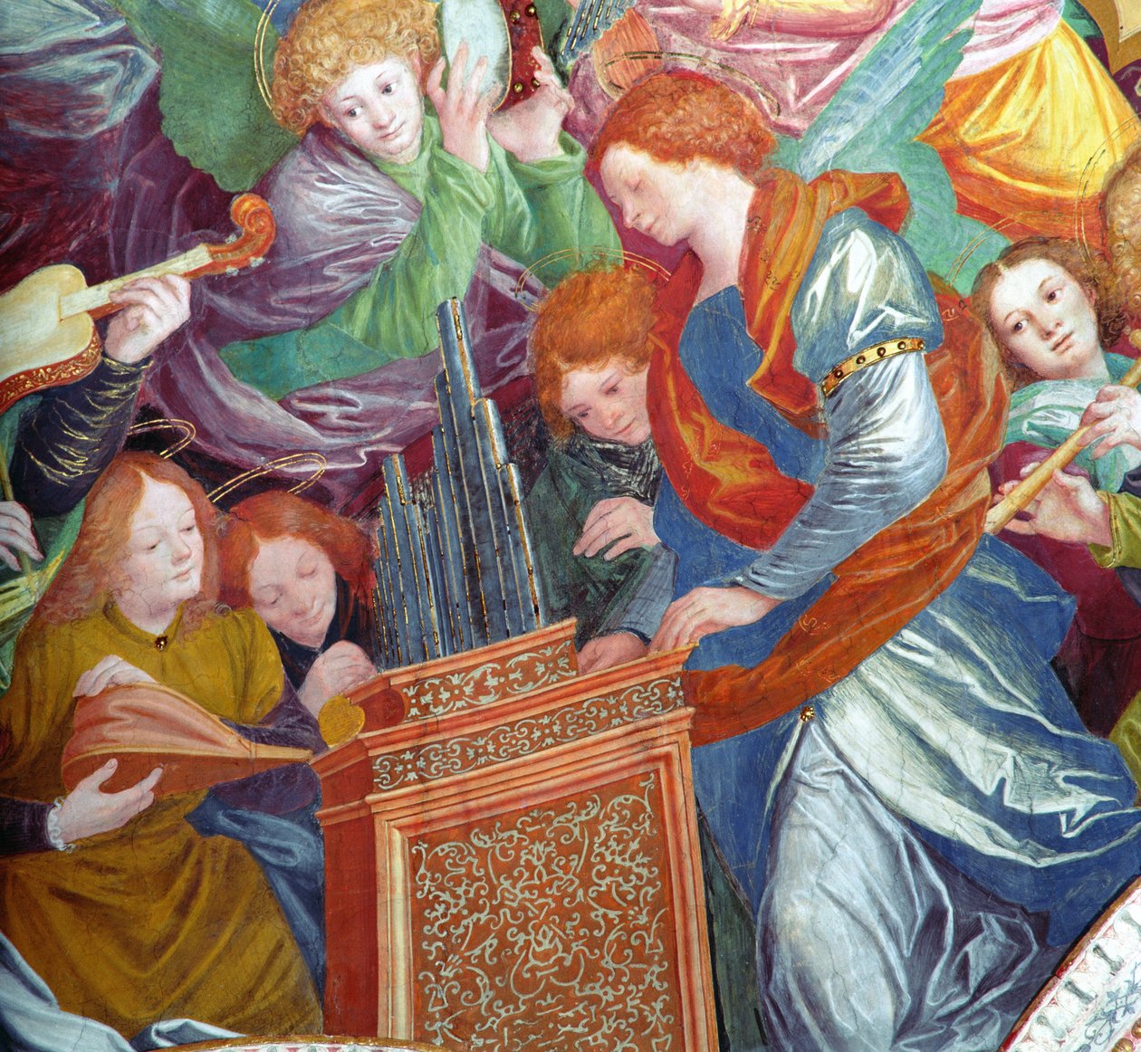 The Concert of Angels, 1534-36 (yksityiskohta) (katso 175762) tekijältä Gaudenzio Ferrari