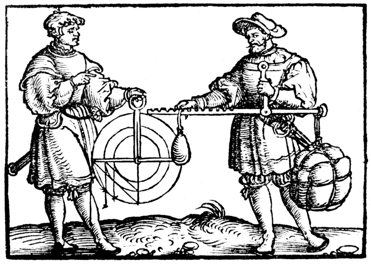 Punnitus teräspihalla, 1547 tekijältä Gaultherius Rivius