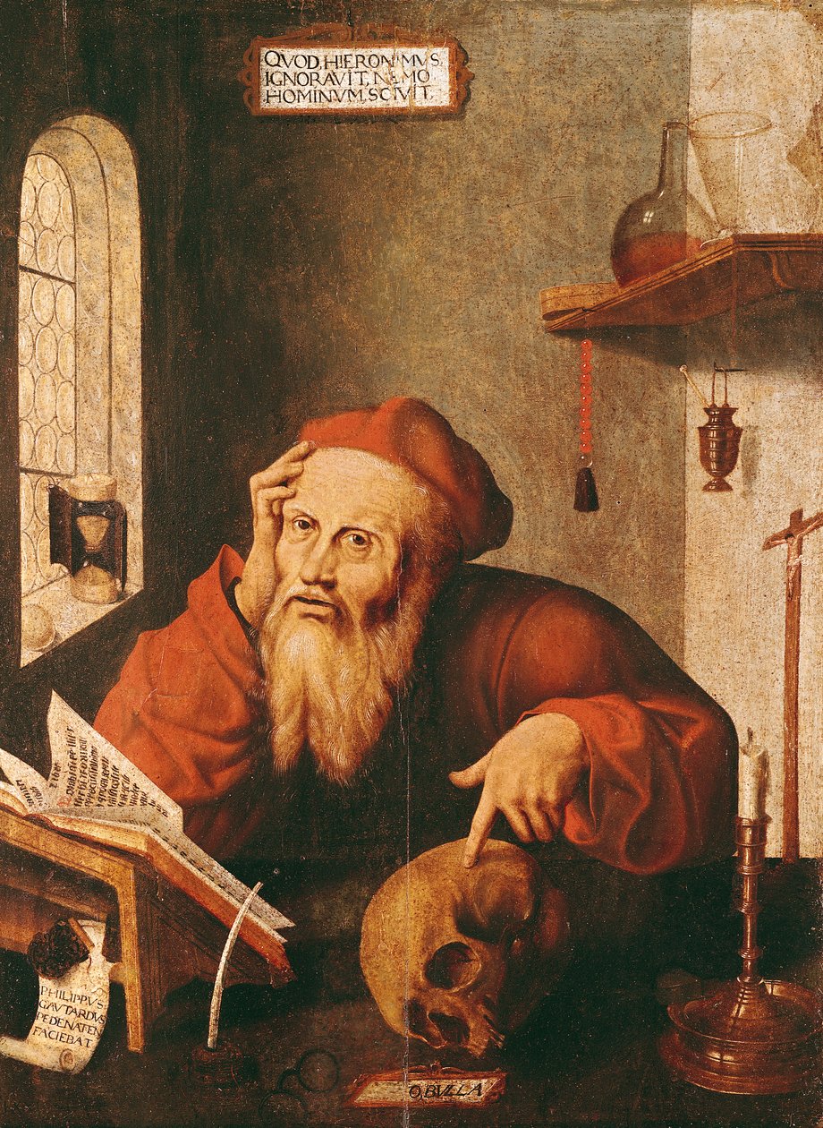 St. Jerome, Quentin Massysin tai Metsysin (1466-1530) maalauksen mukaan tekijältä Gautard de Pezenas